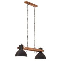 The Living Store Hanglamp Industriële Stijl - 109 cm - IJzer - Mangohout