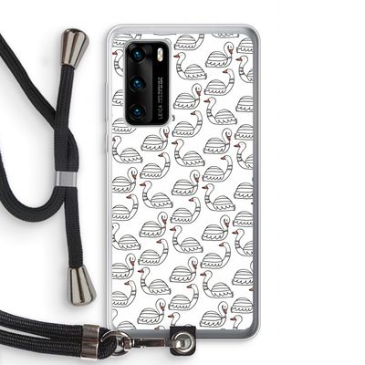 Zwanen: Huawei P40 Transparant Hoesje met koord