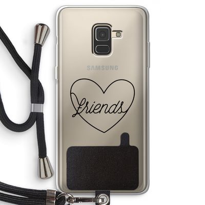 Friends heart black: Samsung Galaxy A8 (2018) Transparant Hoesje met koord