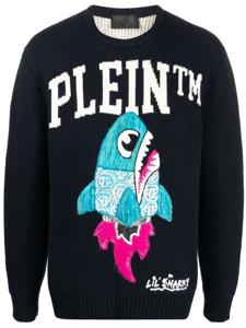 Philipp Plein pull à logo imprimé - Bleu