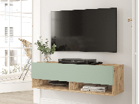 Tv-meubel FRULINO 100 cm 2 klapdeuren atlantische pijnboom/groen