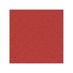 16x Luxe 3-laags servetten met patroon helder rood 33 x 33 cm
