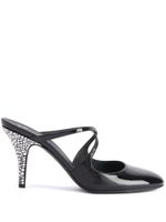 Giuseppe Zanotti mules Marthe 85 mm à ornements en cristal - Noir