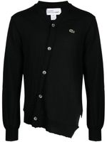 Comme Des Garçons Shirt x Lacoste cardigan asymétrique à patch logo - Noir