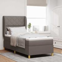 Boxspringbed met Matras Donkergrijs 90x190 cm met matras Taupe Boxspringbed met Matras Donkergrijs 90x190 cm met matras Taupe