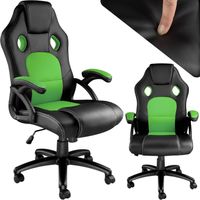 tectake - Bureaustoel Tyson - racingstoel - zwart/groen - 403468 - thumbnail
