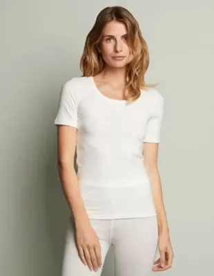 Thermo shirt dames korte mouw - Warm thermo ondergoed dames - Diepe hals