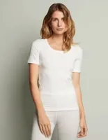 Thermo shirt dames korte mouw - Warm thermo ondergoed dames - Diepe hals