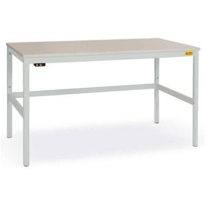 Manuflex LC1908.7035 ESD ESD-werktafel CANTOLAB standaard met melamine schijf, bxdxh = 1200 x 800 x 765-785 mm Grijs-wit (RAL 7035)