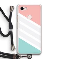 Strepen pastel: Pixel 3 Transparant Hoesje met koord