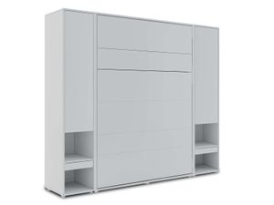 Opklapbed CONCEPTION PRO 140x200 cm mat grijs (verticaal) met kasten zonder matras