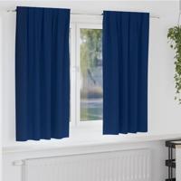 Gordijnen met gordijnen 2 pcs Donkerblauw Polyester