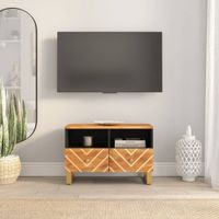 Tv-meubel 70x33,5x46 cm massief mangohout bruin en zwart