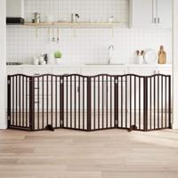 VidaXL Hondenhek inklapbaar 6 panelen 300 cm populierenhout bruin eik