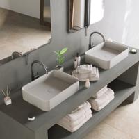 Opbouwwastafel Ideavit Solidthin 50x35x12.5 cm Solid Surface Mat Wit Ideavit