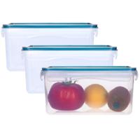 5Five Vershoudbakje met deksel - 3x - kunststof - luchtdicht - 20 x 13 x 10 cm - 1800 ml