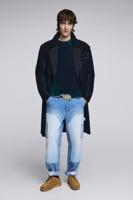 Lange gestreepte jas - BLUE - XL