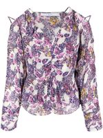 IRO blouse imprimée à épaules dénudées - Rose