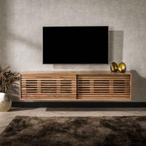 LifestyleFurn Hangend TV-meubel Sharolyn Massief Acaciahout, 150cm - Massief acacia naturel