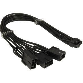 Inter-Tech AC Adapter GPU-02 PCIe 12+4pin auf 3x8pin PCIe 34cm
