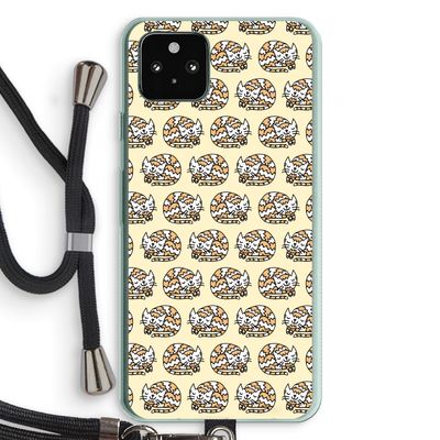 Slapende poes: Pixel 5a 5G Transparant Hoesje met koord