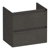 Brauer Inspire - Onderkast Ondiep - 60 cm - met 2 Softclose Lades Greeploos en 1 Sifon Uitsparing - Timber Anthracite