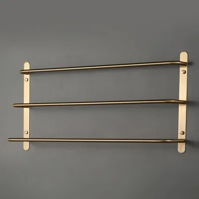 Koperen Handdoekstang <50 cm | Met Haak | Chroomafwerking