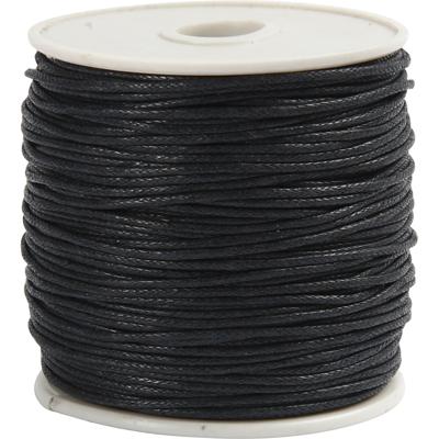 Creativ Company Katoenkoord, dikte 1 mm, zwart, 40 m/ 1 rol
