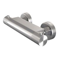 Brauer Brushed Carving Thermostaatkraan opbouw - 2 carving knoppen - PVD - geborsteld RVS 5-NG-248