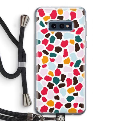 Colored Giraffe: Samsung Galaxy S10e Transparant Hoesje met koord