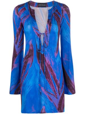 Louisa Ballou robe-caftan à imprimé abstrait - Bleu