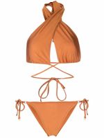 Noire Swimwear bikini à bonnets triangles - Orange