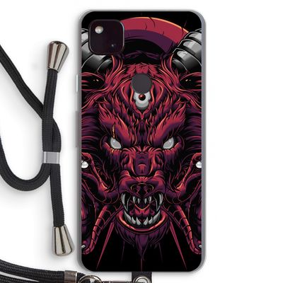 Hell Hound and Serpents: Pixel 4a 5G Transparant Hoesje met koord