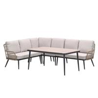 Allasio Lounge- diningset 5 dlg Dessert Sand - Garden impressions