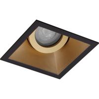Vierkante Kantelbare Inbouwspot GU10 - Zwart/Goud Aluminium - 93mm