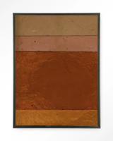 Urban Cotton Wandkleed 'Geen Bruin Roze Achtig' 80 x 110cm in Floating Frame - black