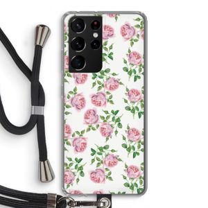 Kleine roosjes: Samsung Galaxy S21 Ultra Transparant Hoesje met koord