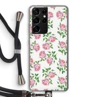 Kleine roosjes: Samsung Galaxy S21 Ultra Transparant Hoesje met koord