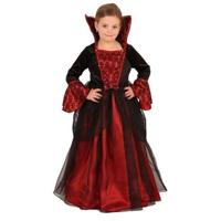 Halloween verkleed jurk Vampier voor meisjes - rood/zwart - openstaande kraag