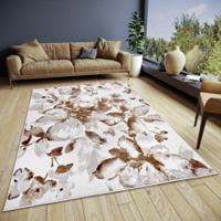 Vloerkleed Blossom - Creme/Bruin maat: 170x120cm - materiaal: Polyester - Dekbed-Discounter.nl