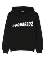 DSQUARED2 KIDS hoodie en coton à logo imprimé - Noir