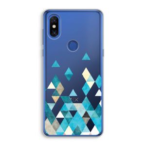 Gekleurde driehoekjes blauw: Xiaomi Mi Mix 3 Transparant Hoesje
