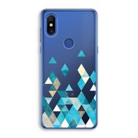 Gekleurde driehoekjes blauw: Xiaomi Mi Mix 3 Transparant Hoesje
