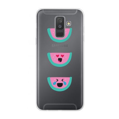 Smiley watermeloen: Samsung Galaxy A6 Plus (2018) Transparant Hoesje