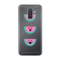 Smiley watermeloen: Samsung Galaxy A6 Plus (2018) Transparant Hoesje