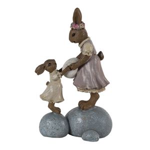 Clayre & Eef Roze Decoratie konijnen 10*6*17 cm 6PR3537