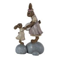 Clayre & Eef Roze Decoratie konijnen 10*6*17 cm 6PR3537 - thumbnail