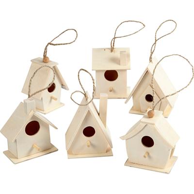 Creativ Company Vogelhuis, h: 7 cm, 6 stuk/ 1 doos