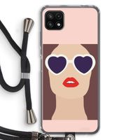 Red lips: Samsung Galaxy A22 5G Transparant Hoesje met koord