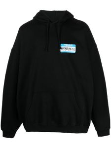 VETEMENTS hoodie à étiquette Name - Noir